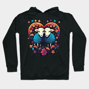 Sheep Couple Valentine Hoodie